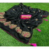 Pure Heavy Moss Chiffon Saree
